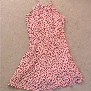 Flower printed high neck dress